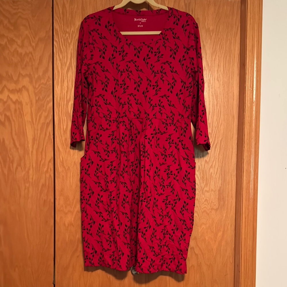 NorthStyle Knit Dress 3/4 Sleeve Scoop Neck Size M